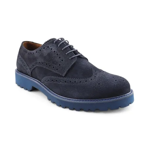 Derby in camoscio blu