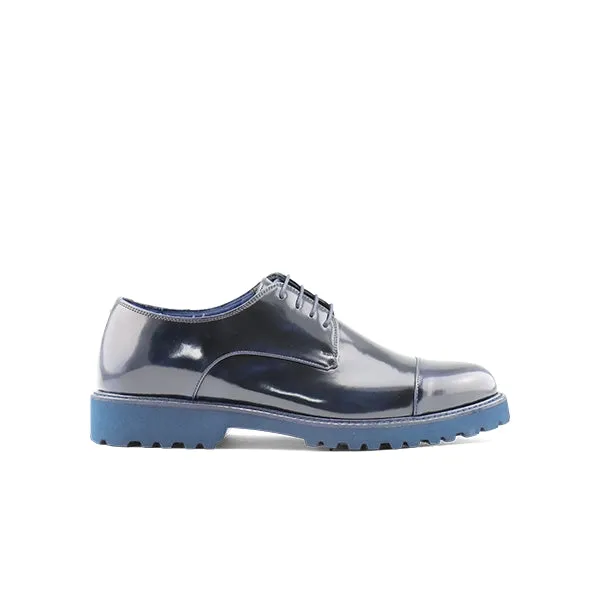 Derby in pelle abrasivata blu