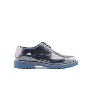 Derby in pelle abrasivata blu
