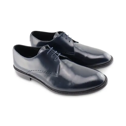Derby in pelle abrasivata blu