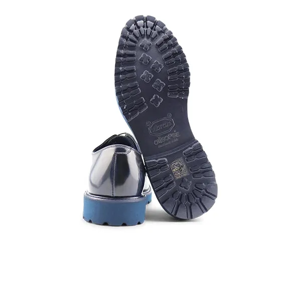 Derby in pelle abrasivata blu