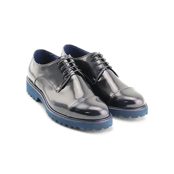 Derby in pelle abrasivata blu