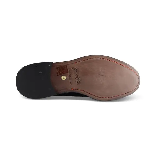 Derby in pelle abrasivata blu