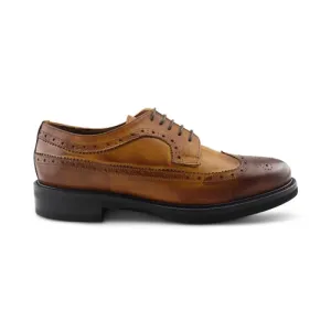 Derby in pelle color cuoio con suola vibram