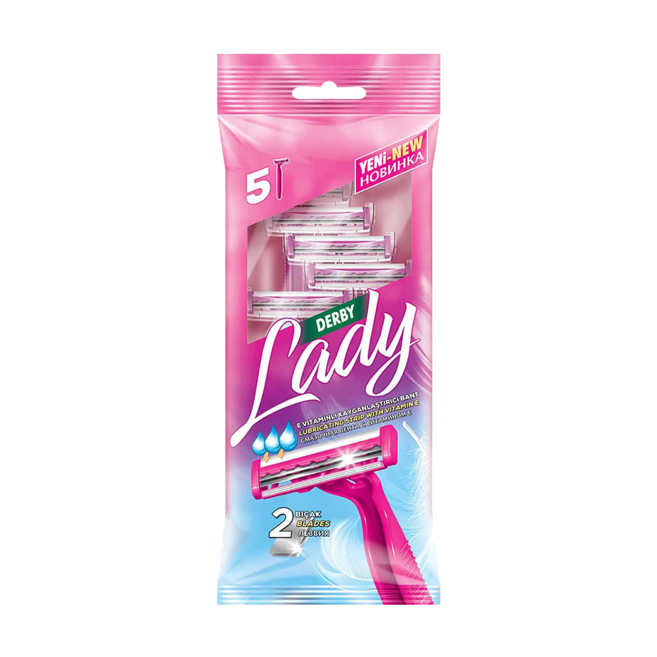 Derby Lady Platinum Shaving Razors - 5Pcs