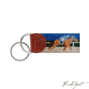 Derby Needlepoint Key Fob
