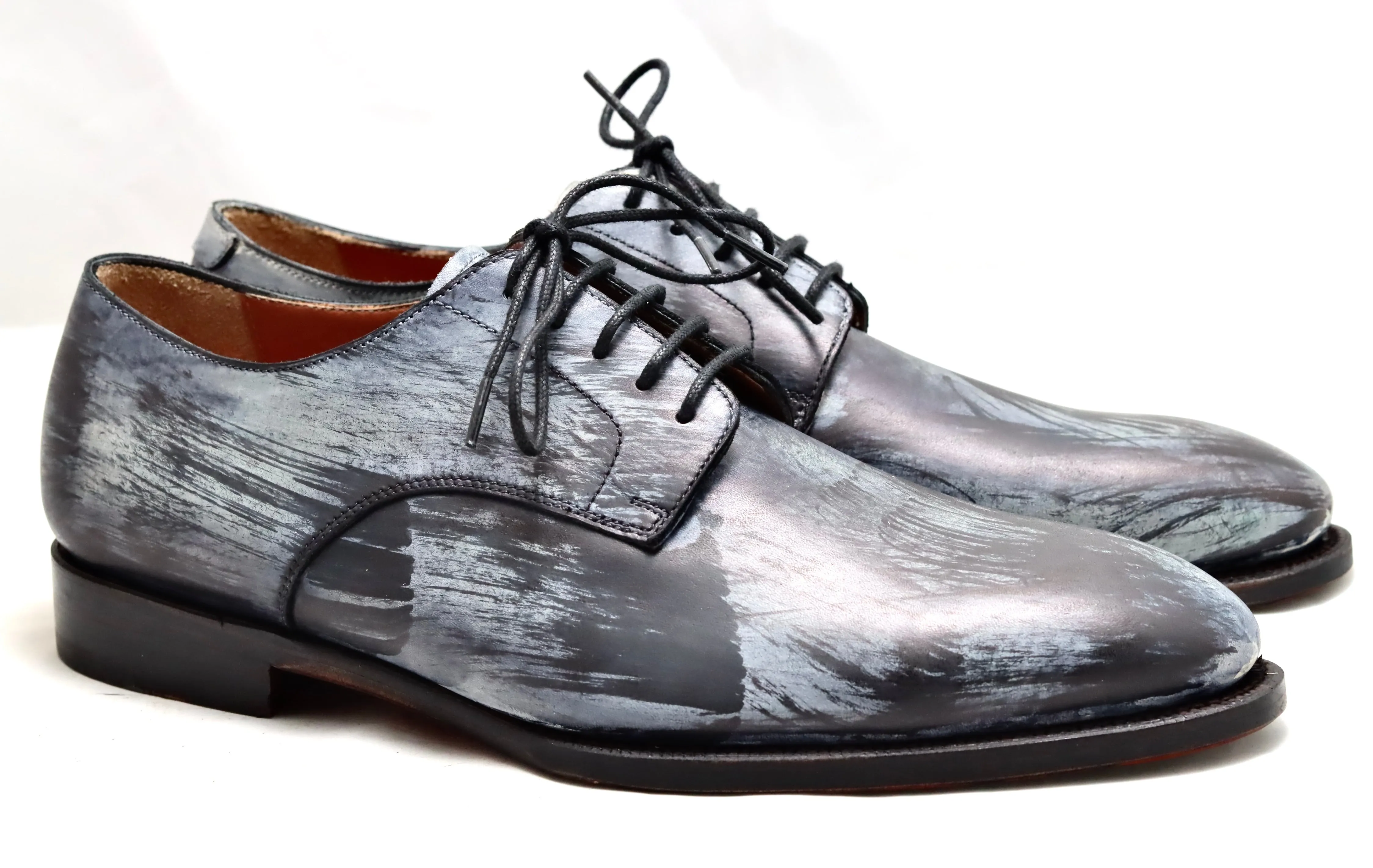Derby shoe | brush stain grey  | calf