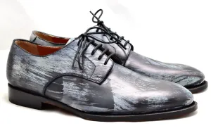 Derby shoe | brush stain grey  | calf