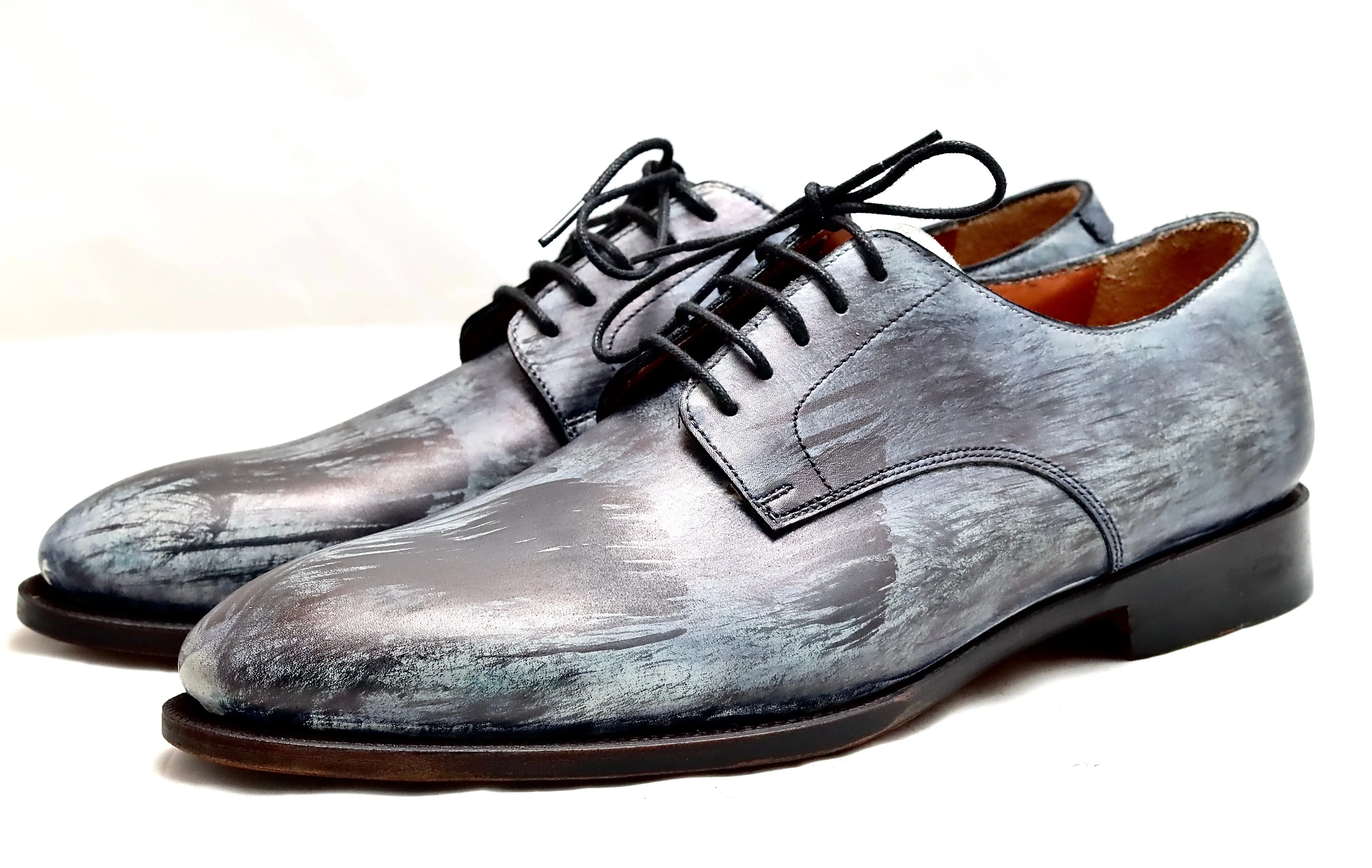 Derby shoe | brush stain grey  | calf
