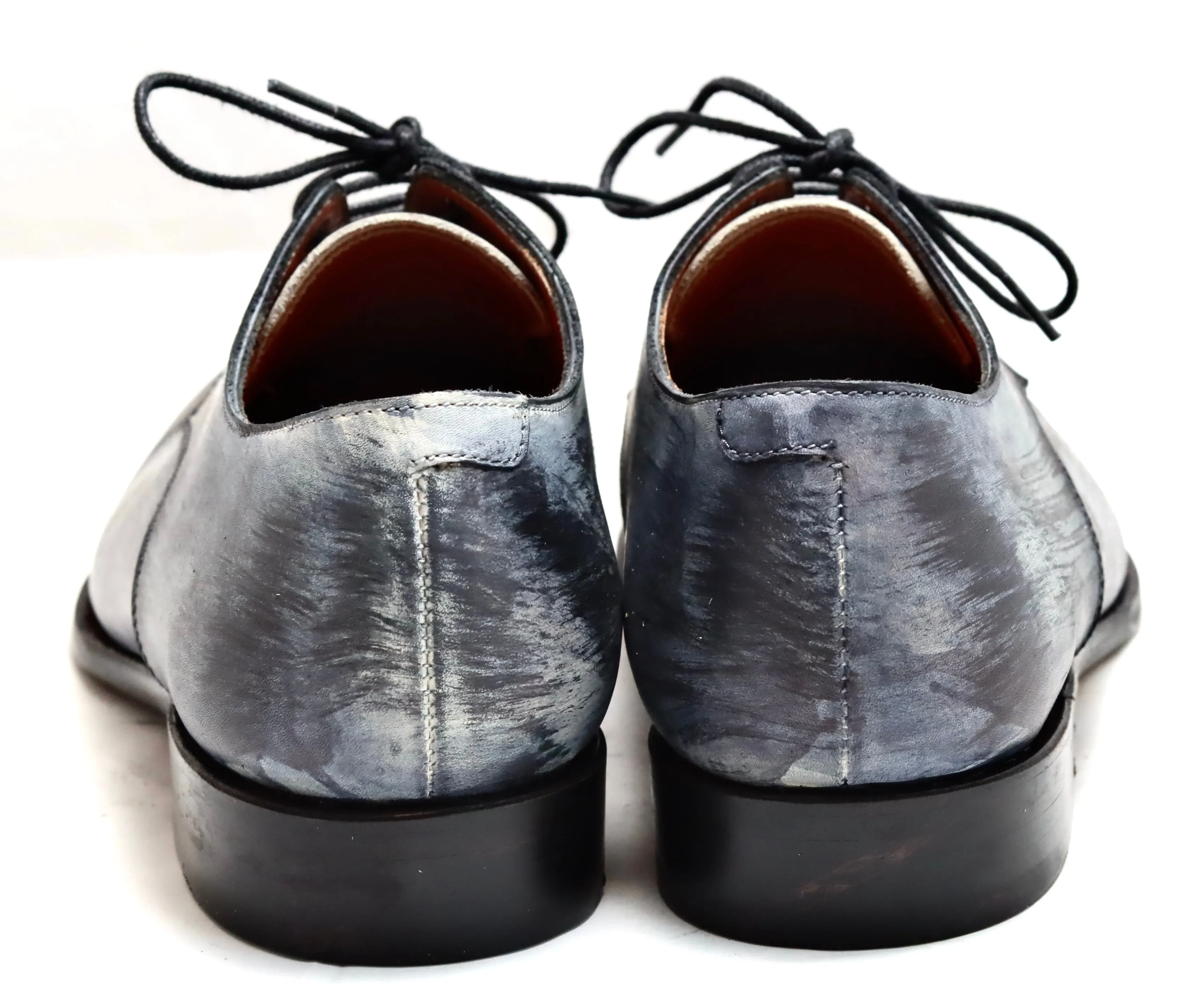 Derby shoe | brush stain grey  | calf