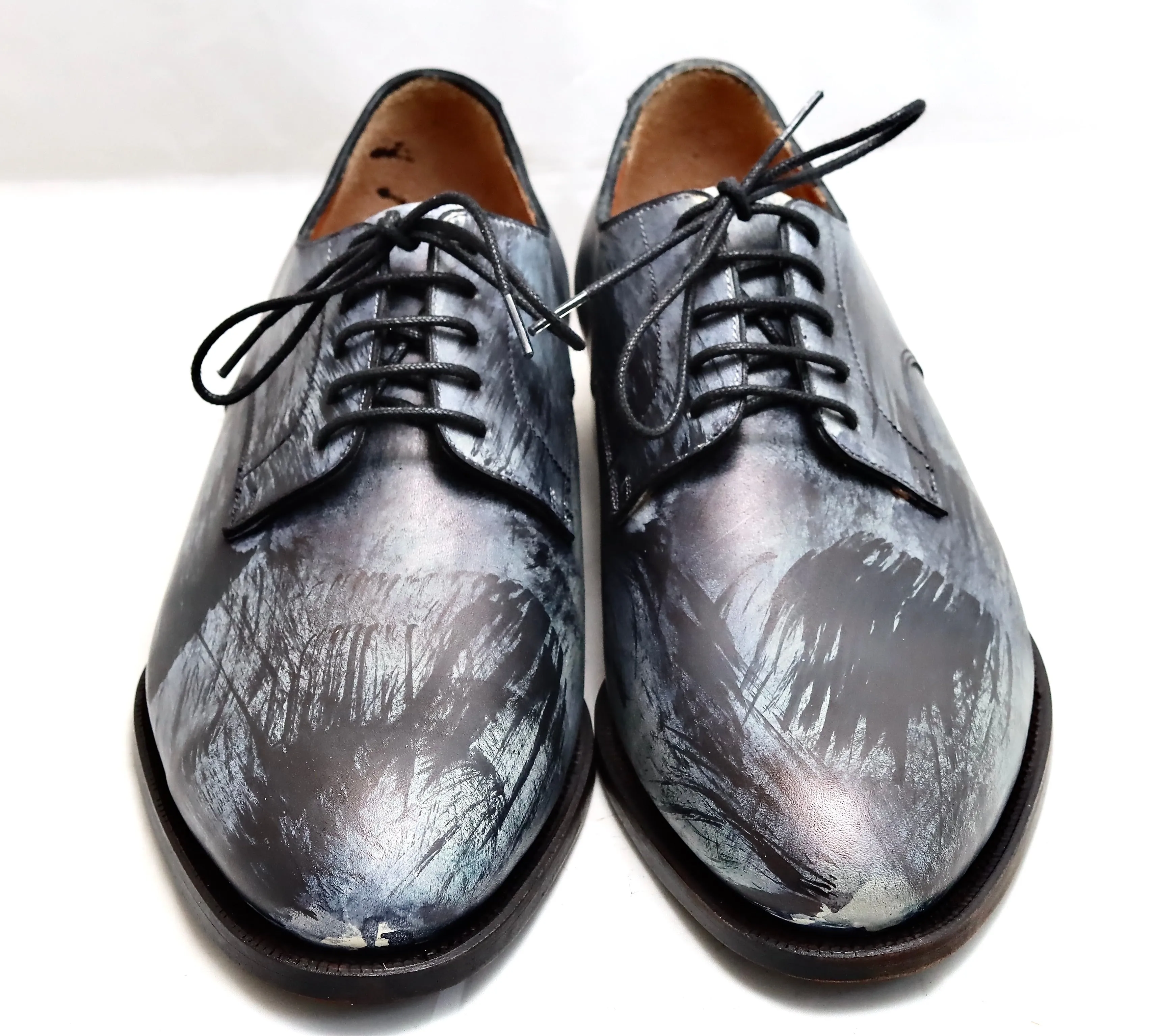 Derby shoe | brush stain grey  | calf