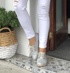 Derby Silver Lace Up Shoes