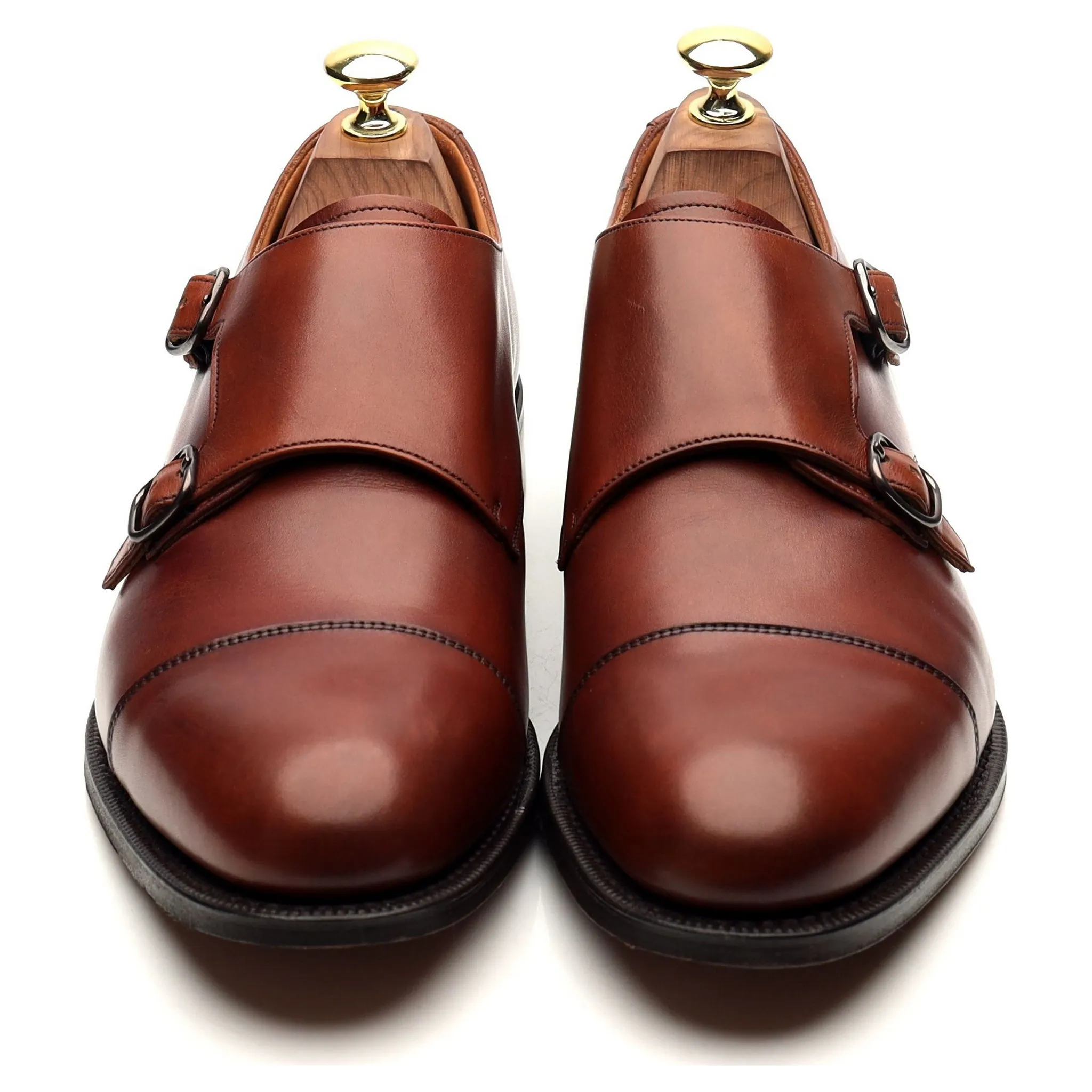 'Detroit' Tan Brown Leather Double Monk Strap UK 7 G