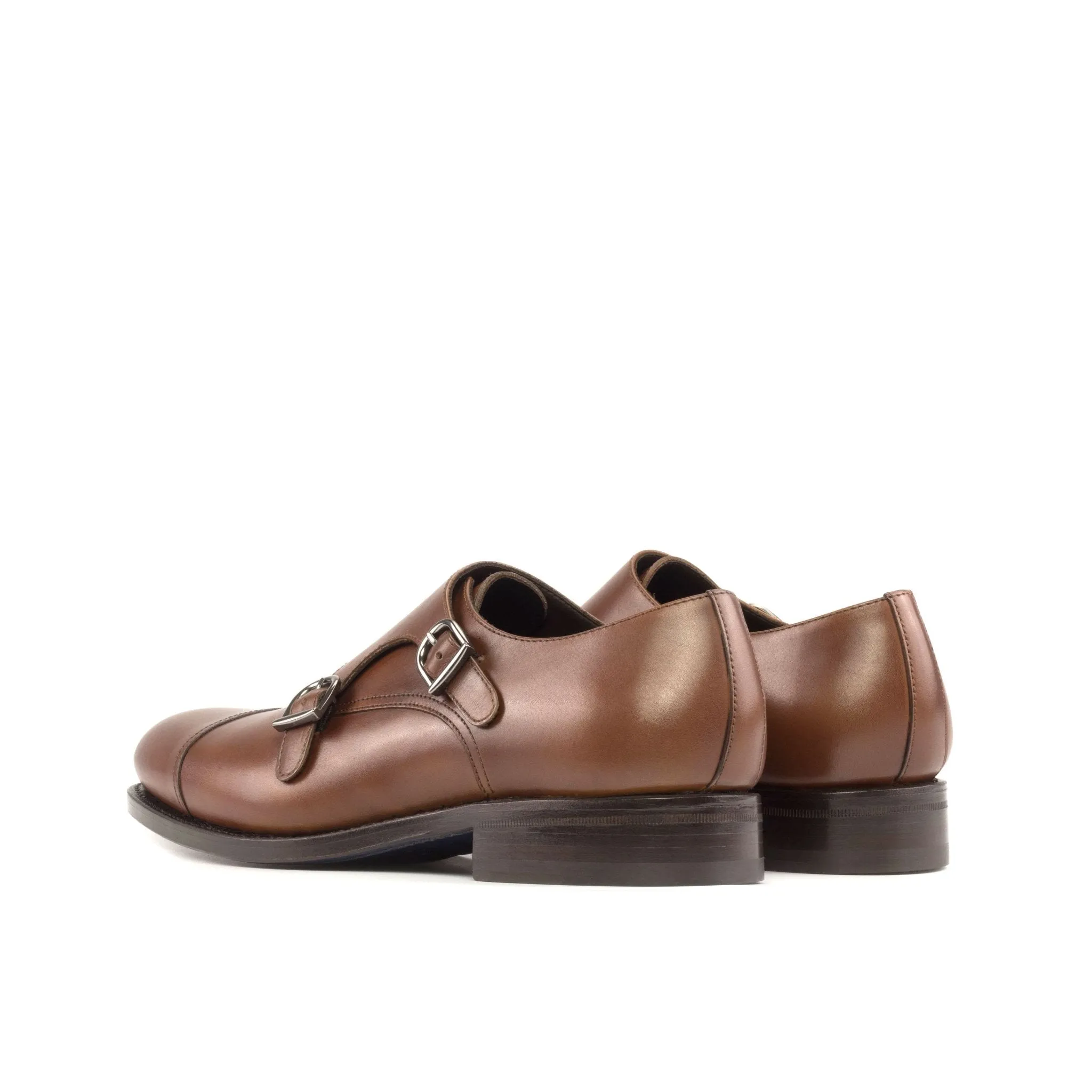 Double Monk in Medium Brown Box Calf