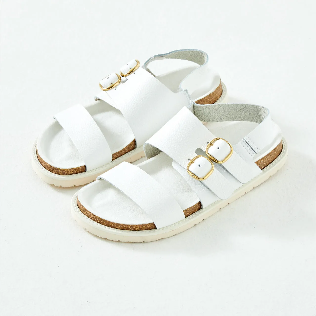 DOUBLE MONK SANDALS　ALL SHRINK WHITE