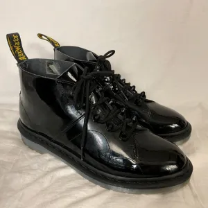 Dr Martens Ankle Boots Womens 10 Church Stud Black Patent Leather 5 Eye Docs 42