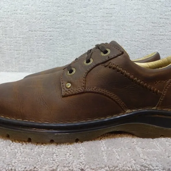 𝅺dr Martens Size M 9 L 10 Brown Leather Air Cushion Sole Oxford Shoes 12079