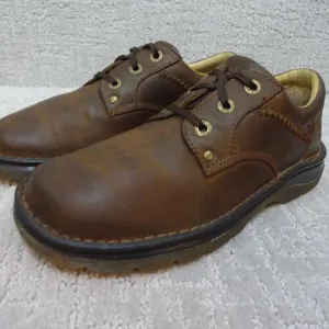 𝅺dr Martens Size M 9 L 10 Brown Leather Air Cushion Sole Oxford Shoes 12079