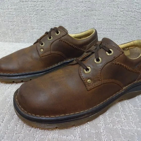 𝅺dr Martens Size M 9 L 10 Brown Leather Air Cushion Sole Oxford Shoes 12079