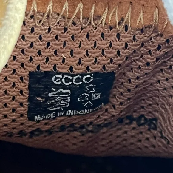 Ecco Cream Off White Lace Up Leather Boat Shoes Mens Size 45