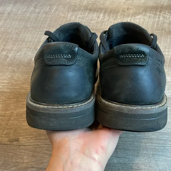 ECCO Men’s Turn GTX Plain Toe Nubuck Leather Lace Up Black Shoes—Size 10/10.5