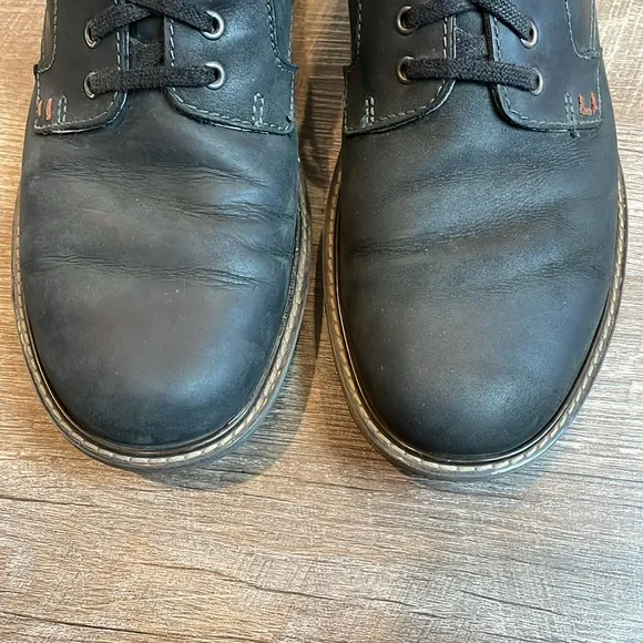 ECCO Men’s Turn GTX Plain Toe Nubuck Leather Lace Up Black Shoes—Size 10/10.5