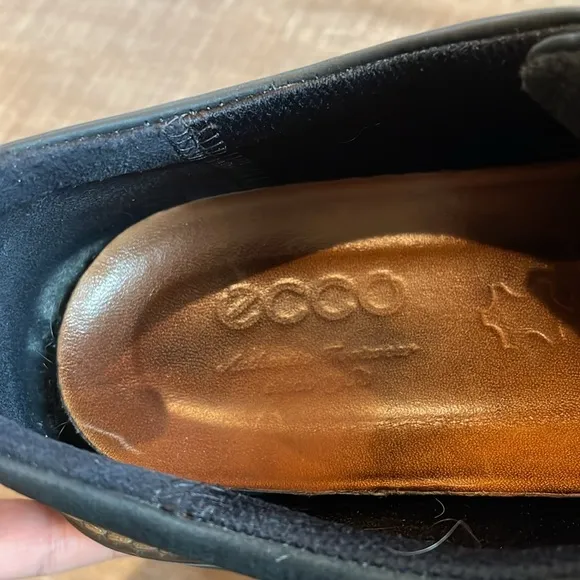 ECCO Men’s Turn GTX Plain Toe Nubuck Leather Lace Up Black Shoes—Size 10/10.5