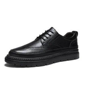 Elegantio Herren Oxford Brogue Schuhe aus echtem Leder