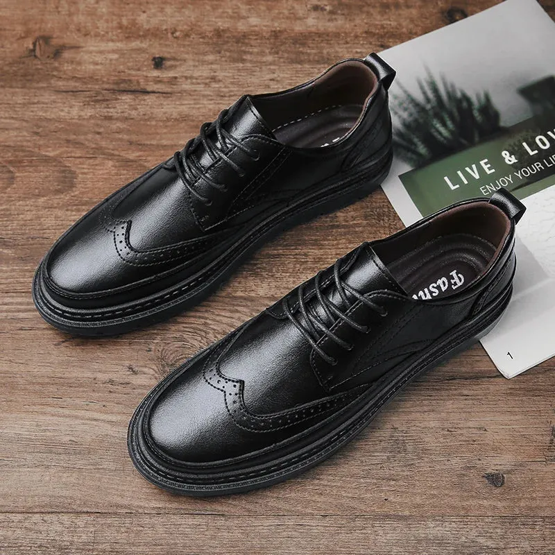 Elegantio Herren Oxford Brogue Schuhe aus echtem Leder