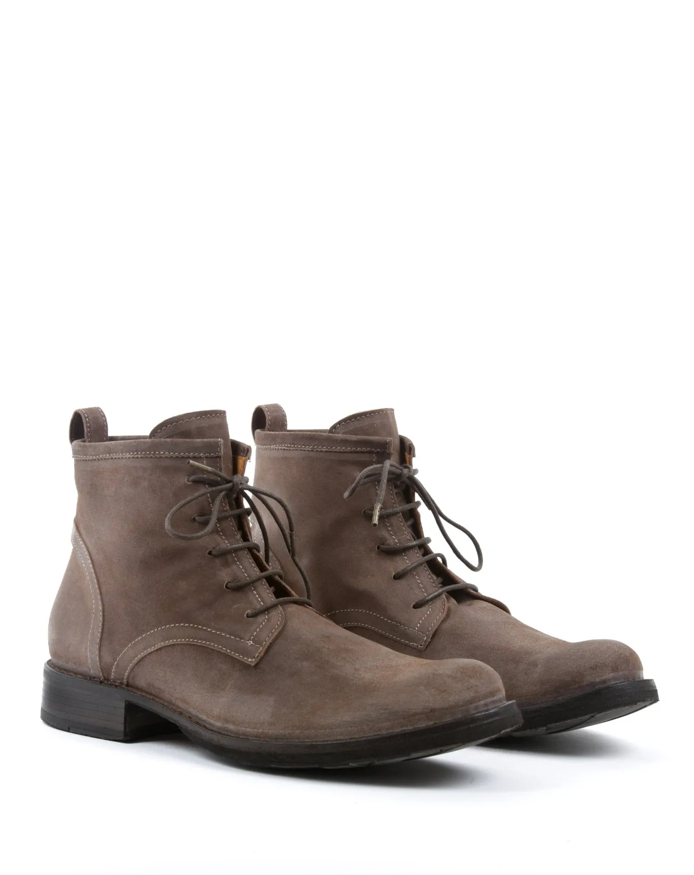 EZRA Brown Suede Lace-up Boots