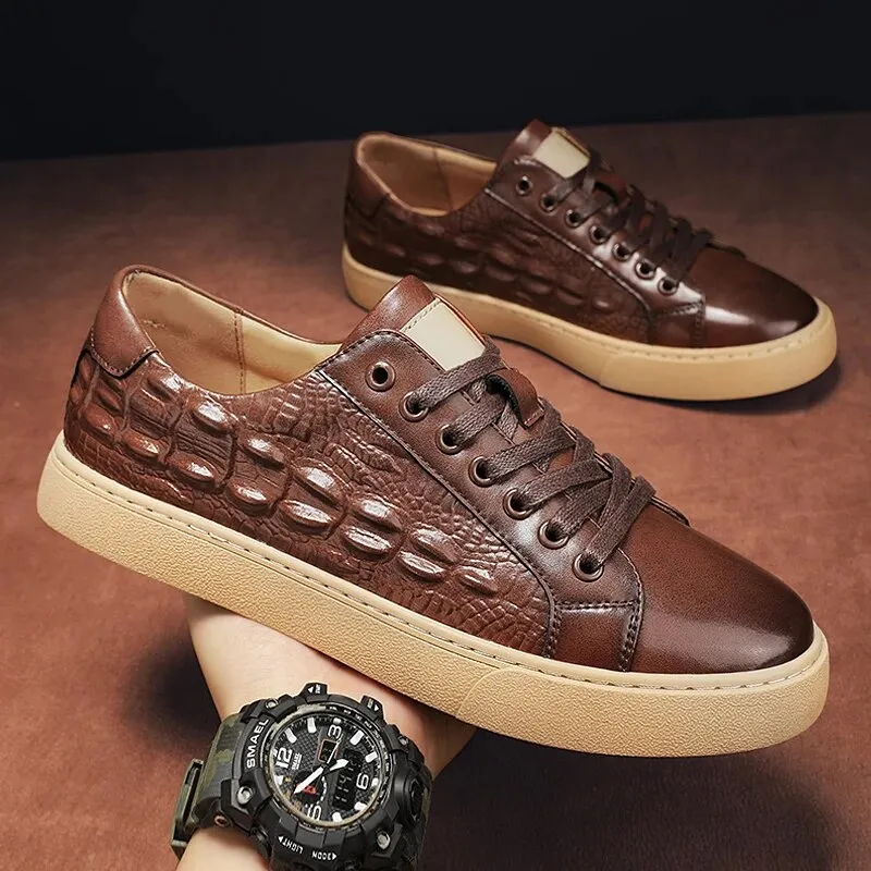 Fashion Retro Genuine Leather Dress Shoes Men Oxford Shoes