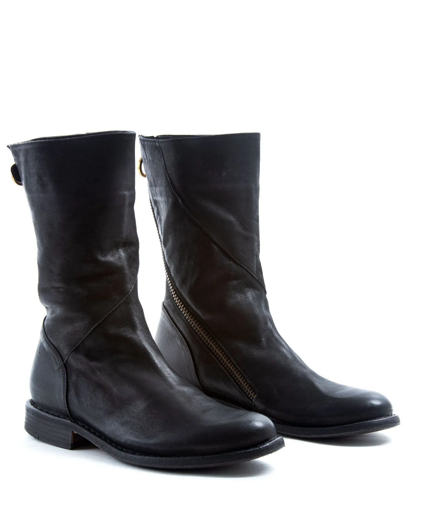 FEZE Black Leather Boots