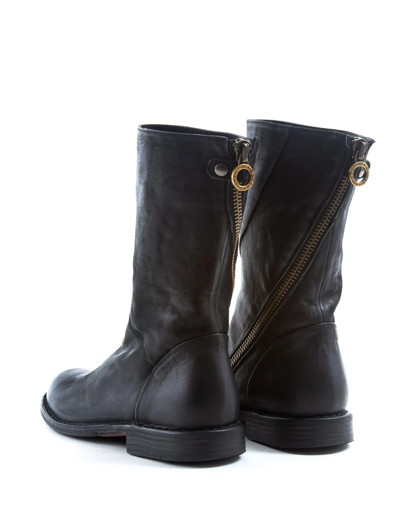 FEZE Black Leather Boots