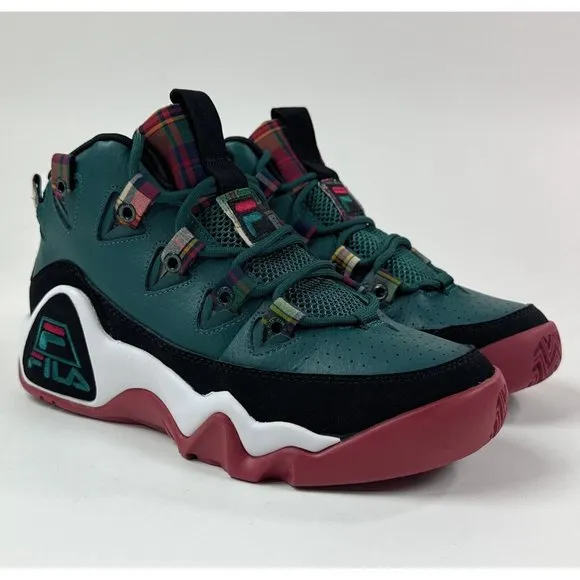 Fila Grant Hill 1 Mens Forest Green Maroon Hi Top Basketball Shoes Sneakers