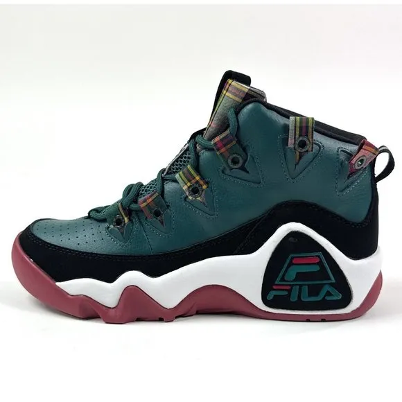 Fila Grant Hill 1 Mens Forest Green Maroon Hi Top Basketball Shoes Sneakers