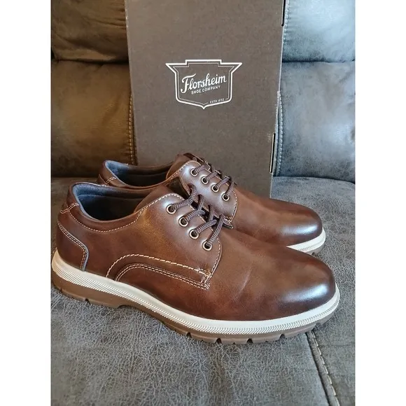 Florsheim Boy's Lookout Plain Toe Ox Jr Oxford Chestnut Style16688 Size 2.5 #781