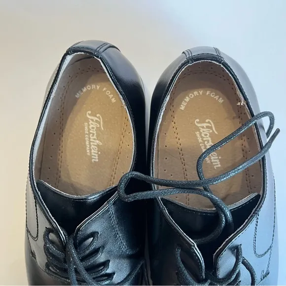 Florsheim Kids Youth 6 Black Reveal Oxford Dress Shoe Leather Cushioned Cap Toe