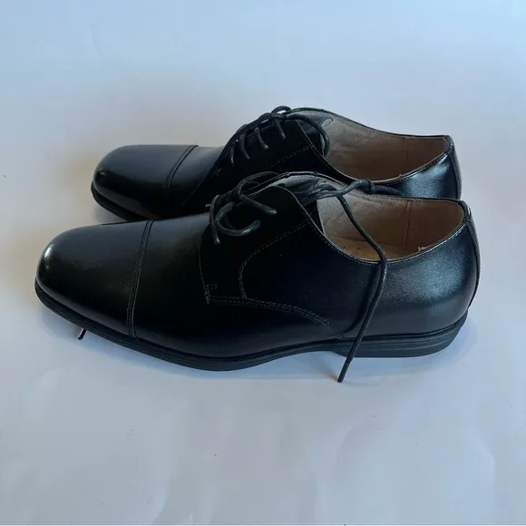 Florsheim Kids Youth 6 Black Reveal Oxford Dress Shoe Leather Cushioned Cap Toe