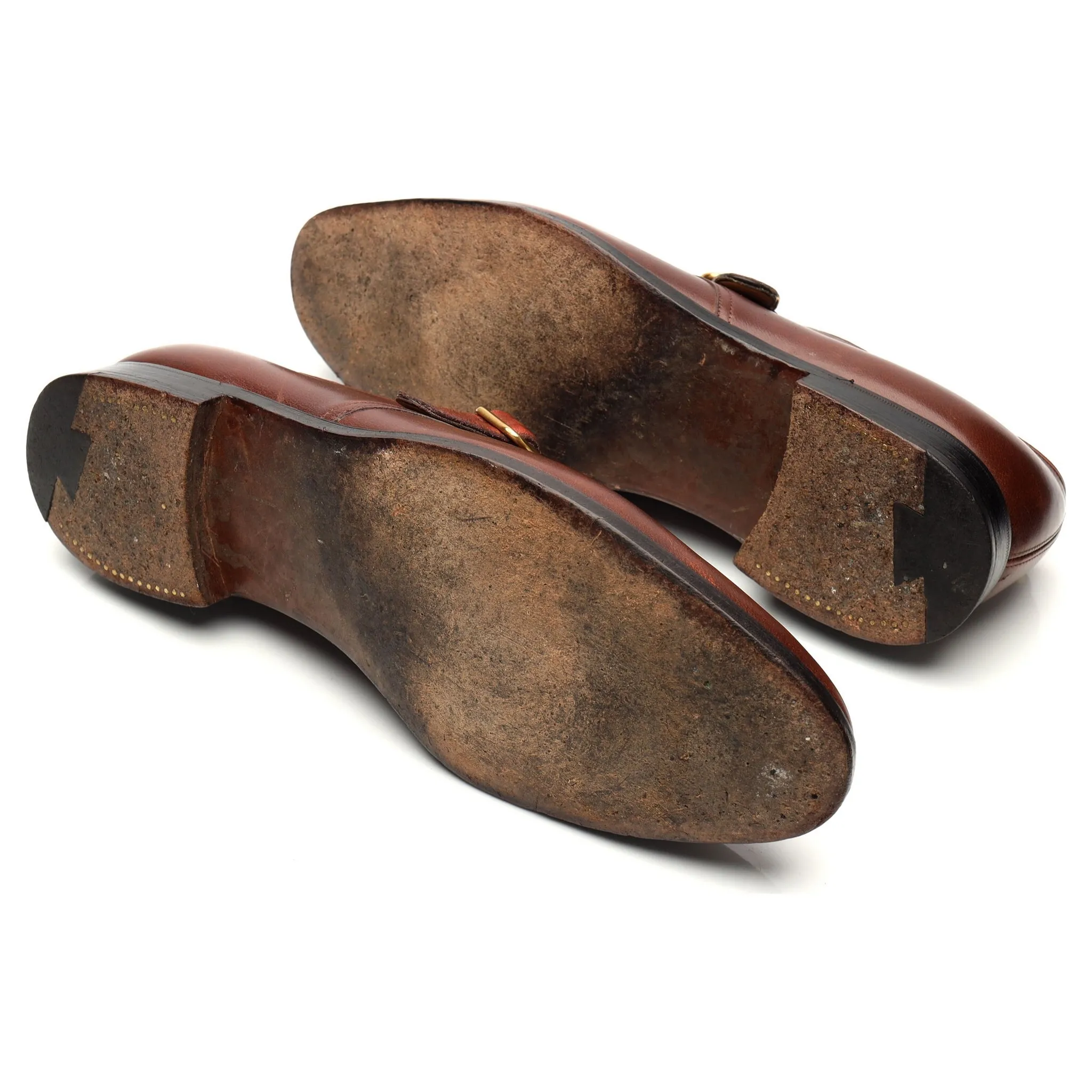'Fould' Brown Leather Monk Strap UK 10.5 E