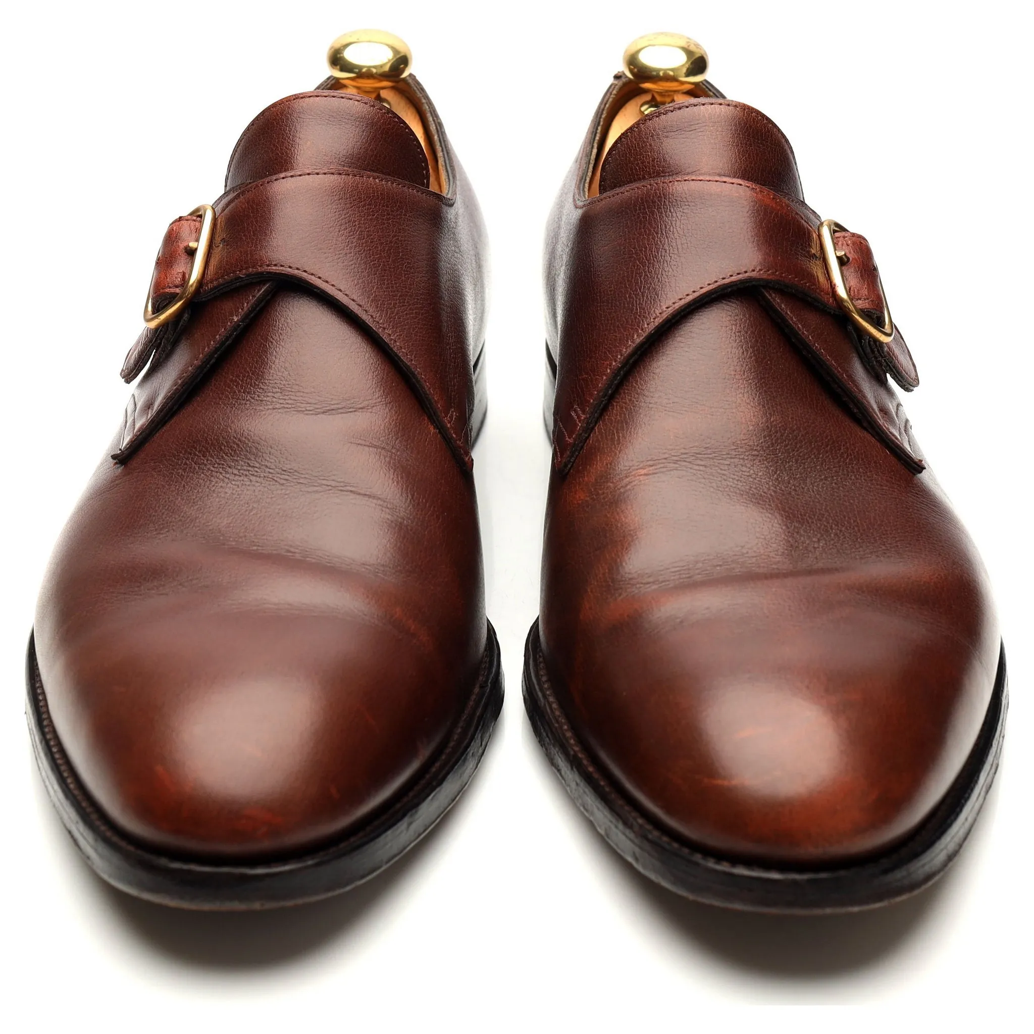 'Fould' Brown Leather Monk Strap UK 10.5 E