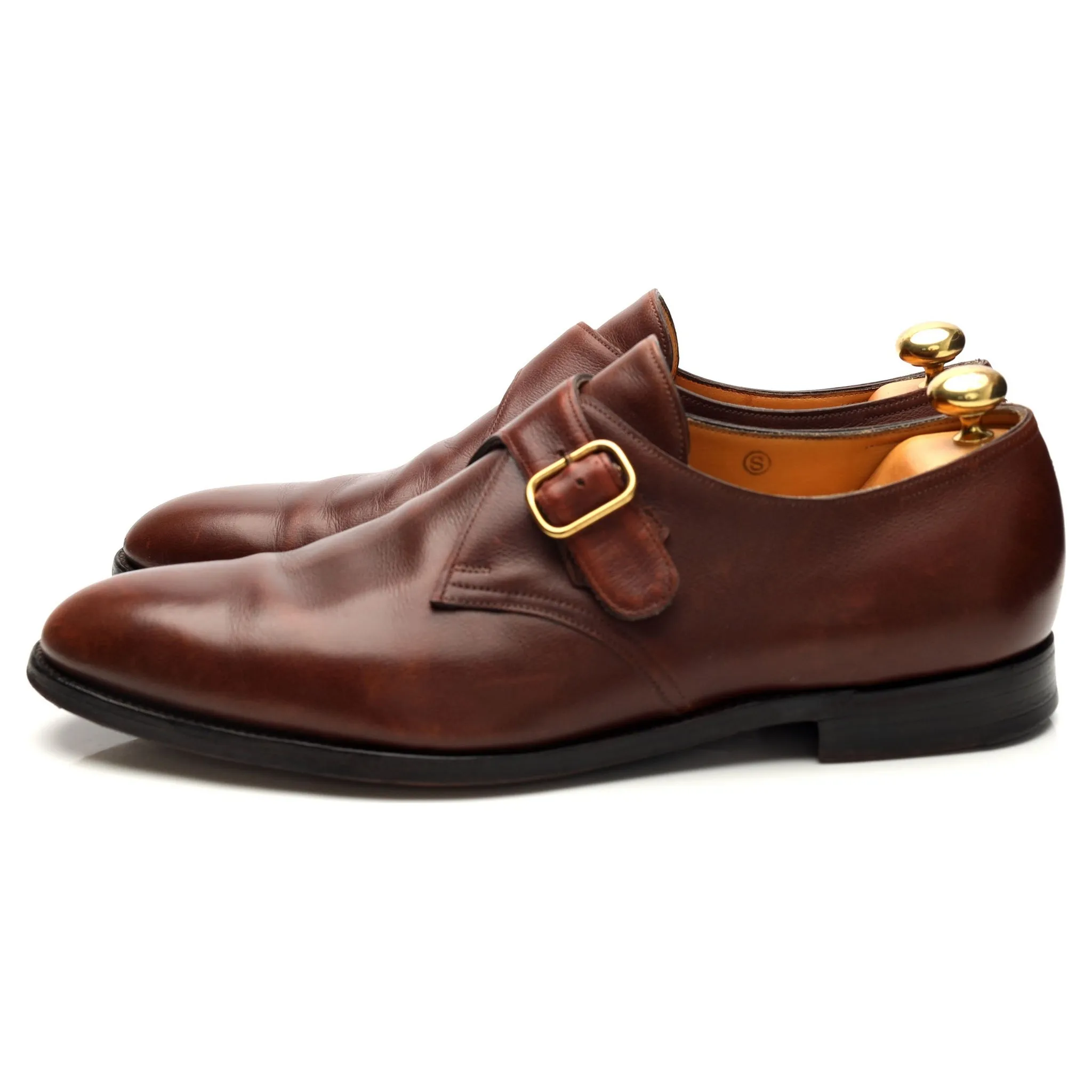 'Fould' Brown Leather Monk Strap UK 10.5 E