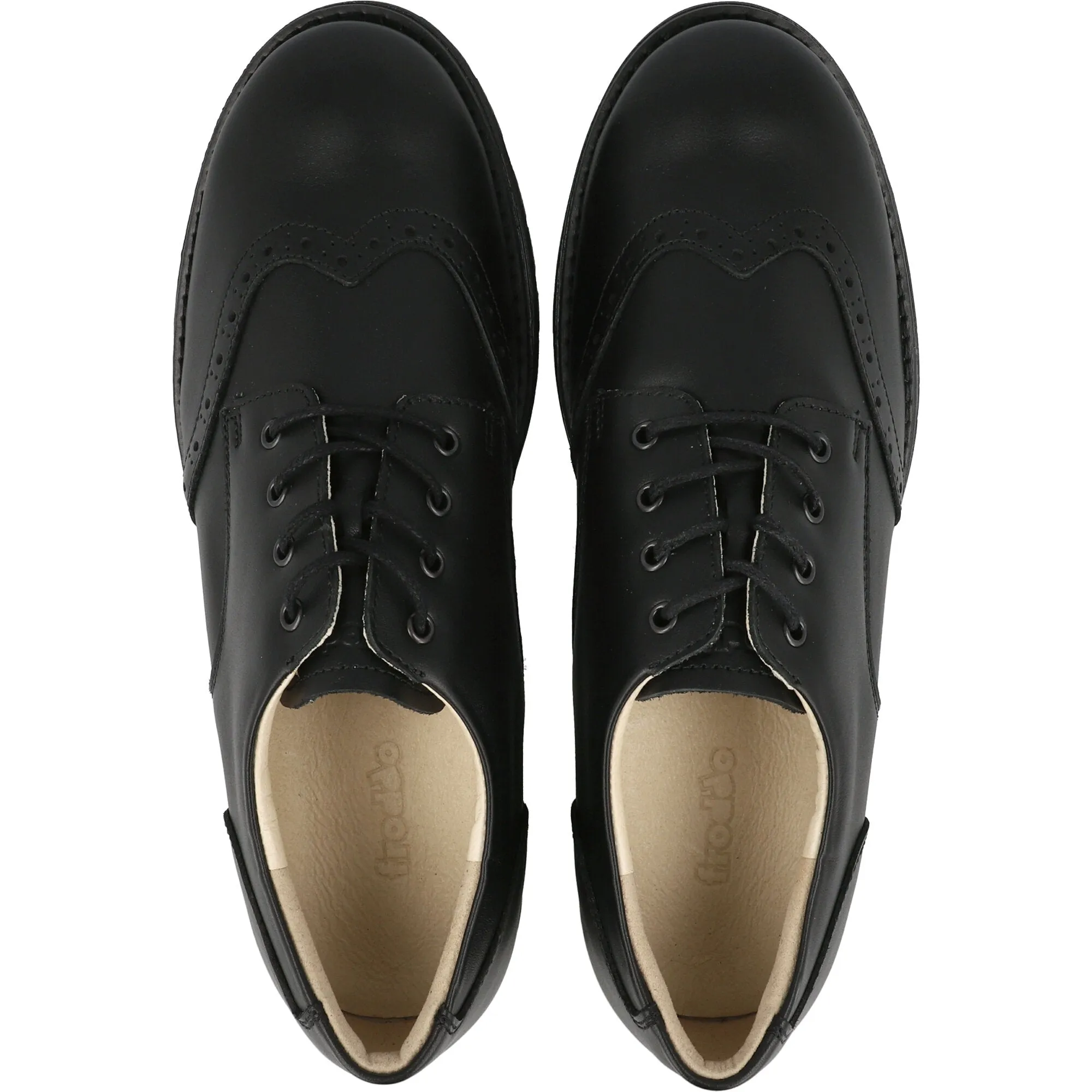 Froddo Charlie Black Leather Brogue Shoes