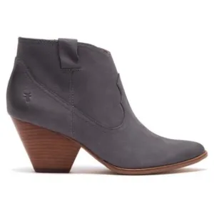 FRYE Reina Zip Grey Gray Nubuck Leather Ankle Booties 6.5