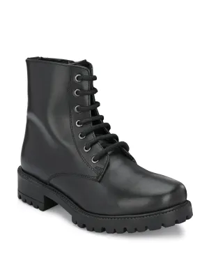 Genuine Leather Lace-Ups with Zip High Ankle Boots