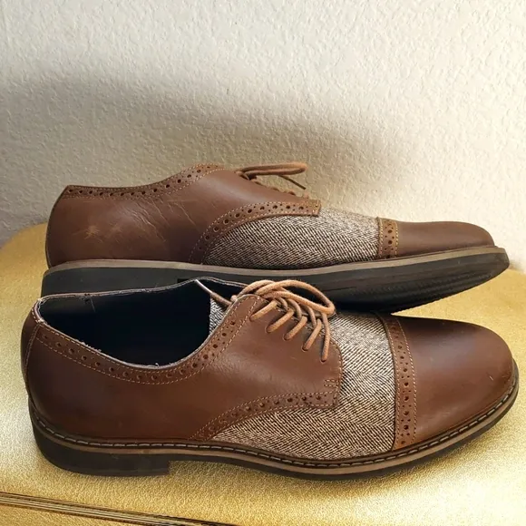 G.H.Bass &amp; Co Howie Oxford Tweed and Leather Shoes Size 12