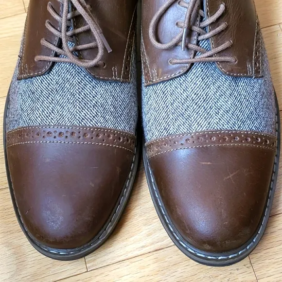 G.H.Bass &amp; Co Howie Oxford Tweed and Leather Shoes Size 12