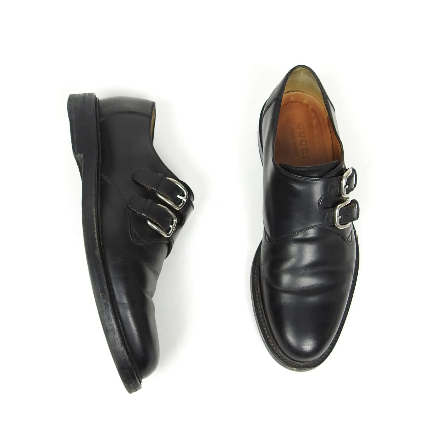 Gucci Black Monk Strap Shoe Size 10