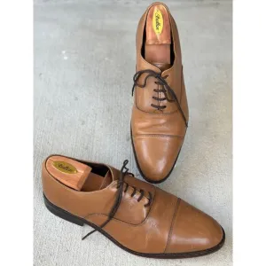Handmade Anthony Veer Men's 10.5 Clinton Cap-Toe Oxford 100% Leather Dress Shoes