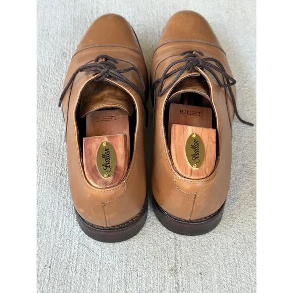 Handmade Anthony Veer Men's 10.5 Clinton Cap-Toe Oxford 100% Leather Dress Shoes