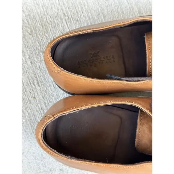 Handmade Anthony Veer Men's 10.5 Clinton Cap-Toe Oxford 100% Leather Dress Shoes